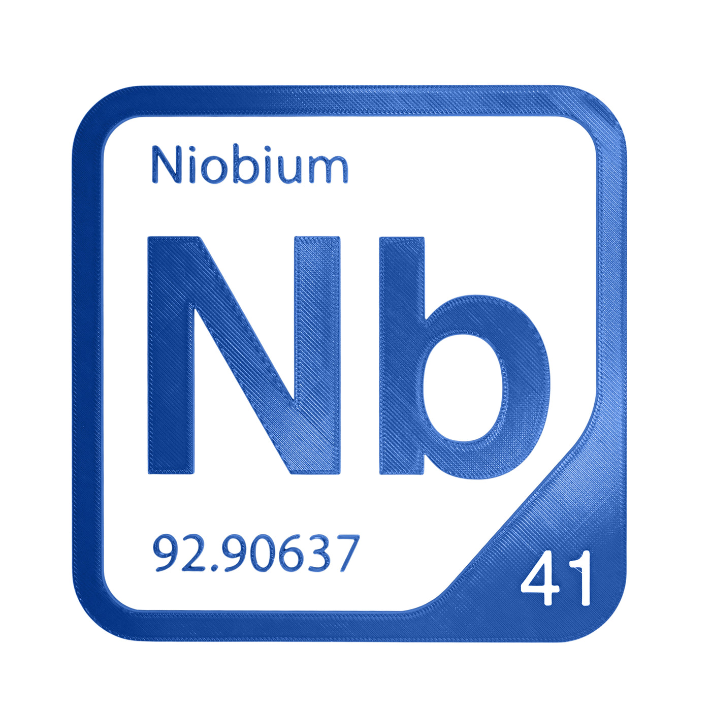 Niobium periodic table Elemental Tile in Blue