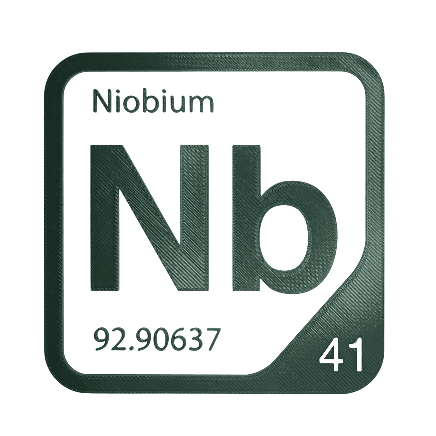 Niobium periodic table Elemental Tile in Forest Green