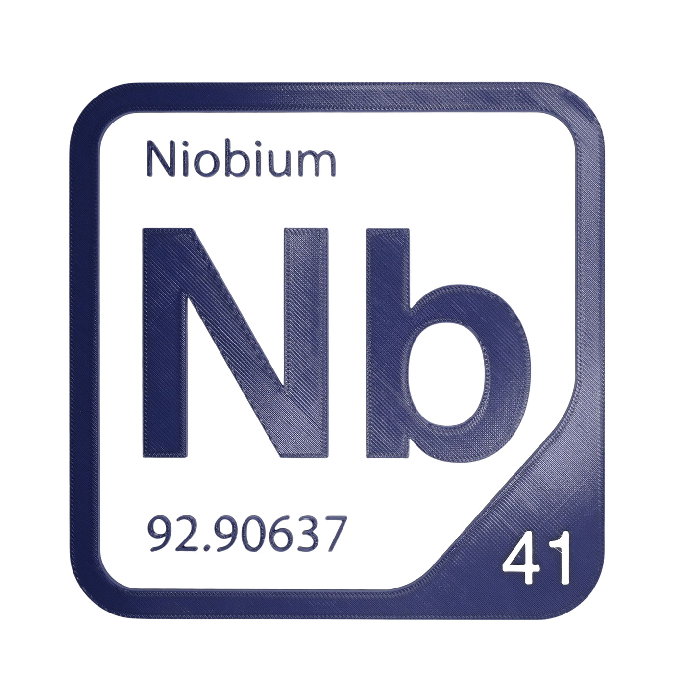 Niobium periodic table Elemental Tile in Navy Blue