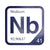 Niobium periodic table Elemental Tile in Navy Blue