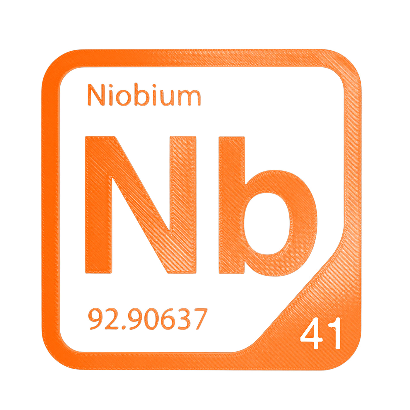 Niobium periodic table Elemental Tile in Orange