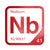 Niobium periodic table Elemental Tile in Red