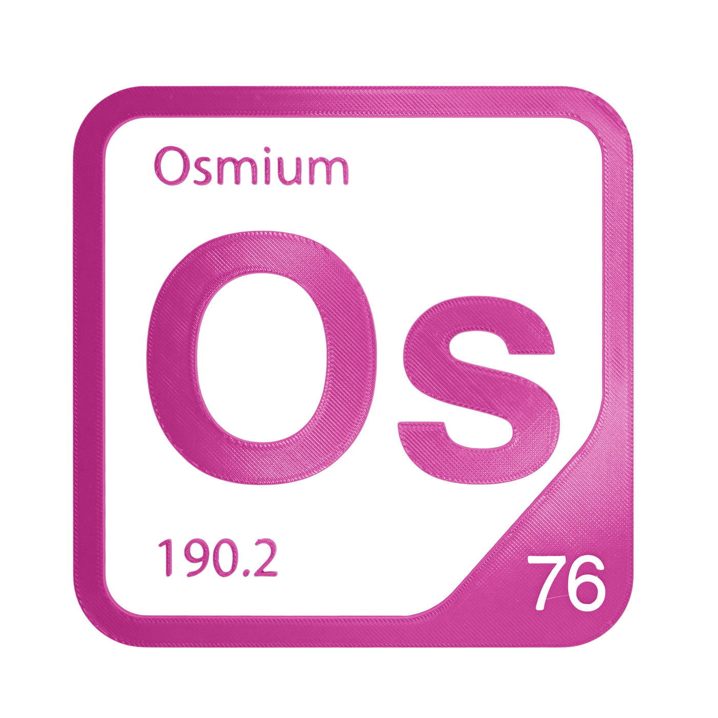Osmium periodic table Elemental Tile in Magenta