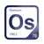 Osmium periodic table Elemental Tile in Navy Blue
