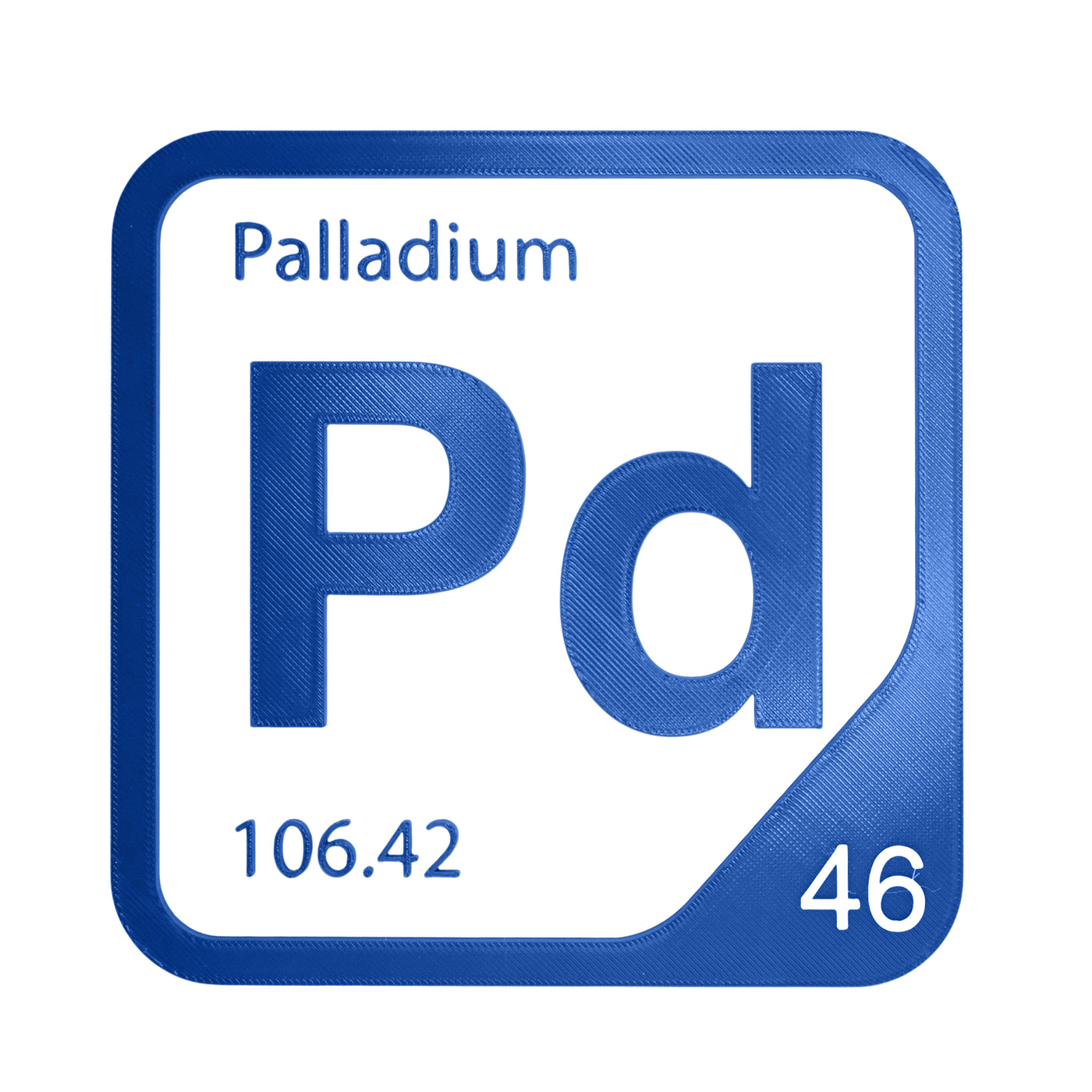 Palladium periodic table Elemental Tile in Blue