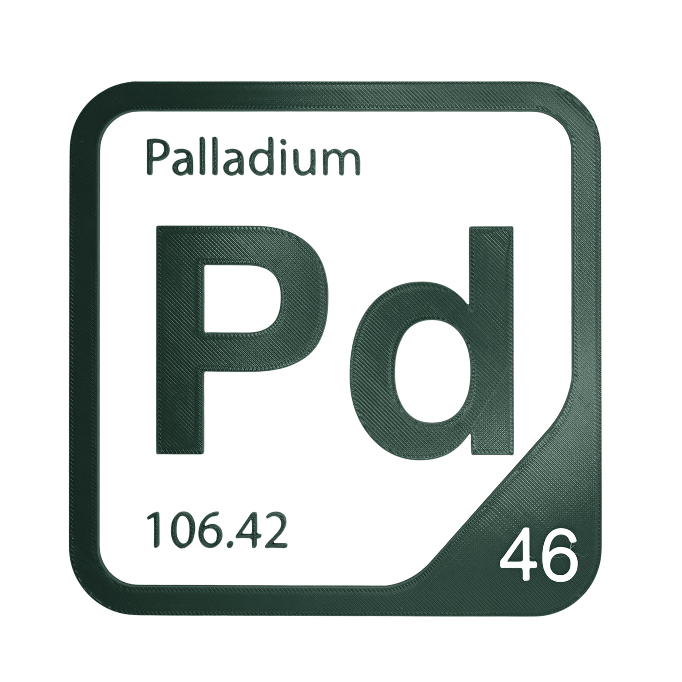 Palladium periodic table Elemental Tile in Forest Green