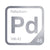 Palladium periodic table Elemental Tile in Gray