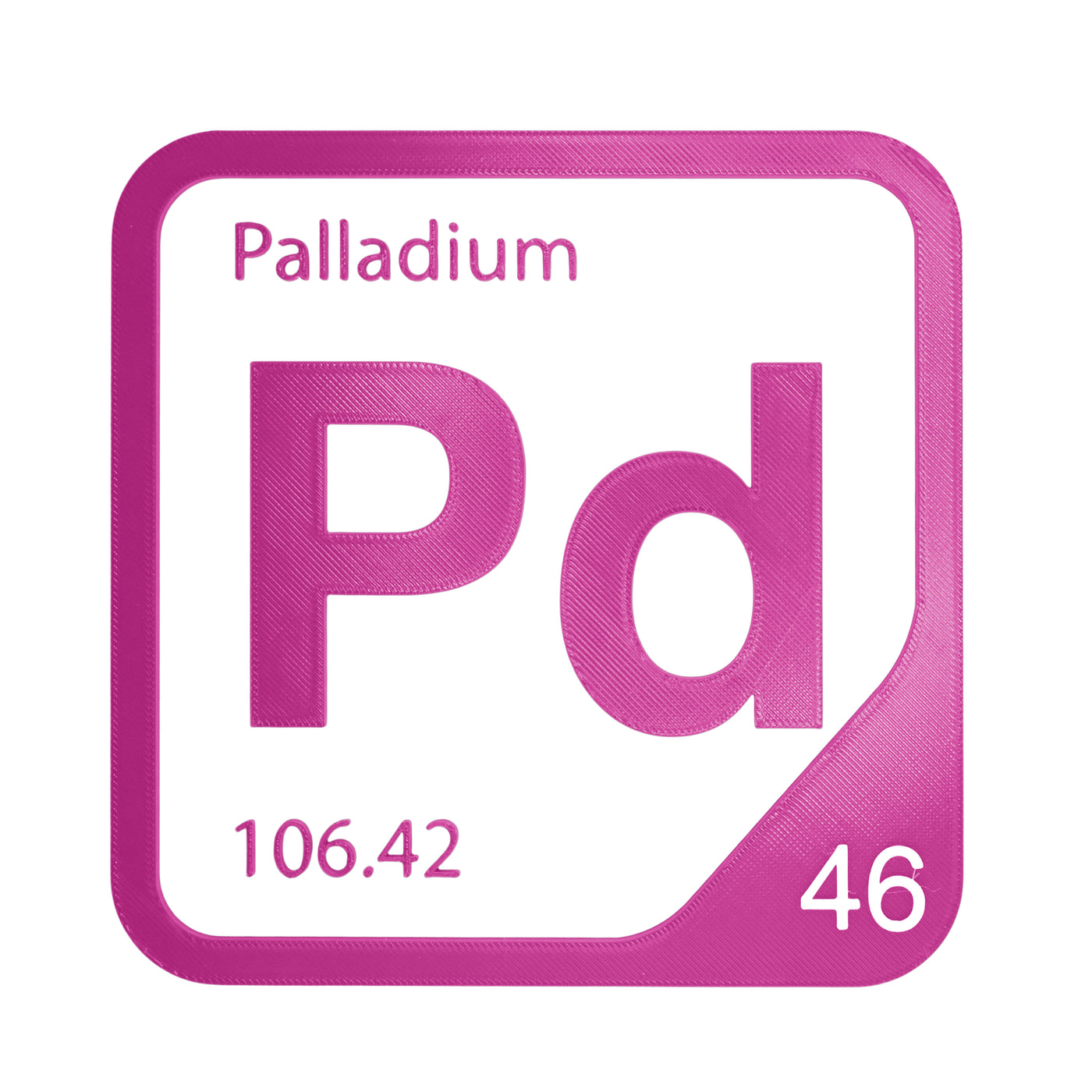 Palladium periodic table Elemental Tile in Magenta