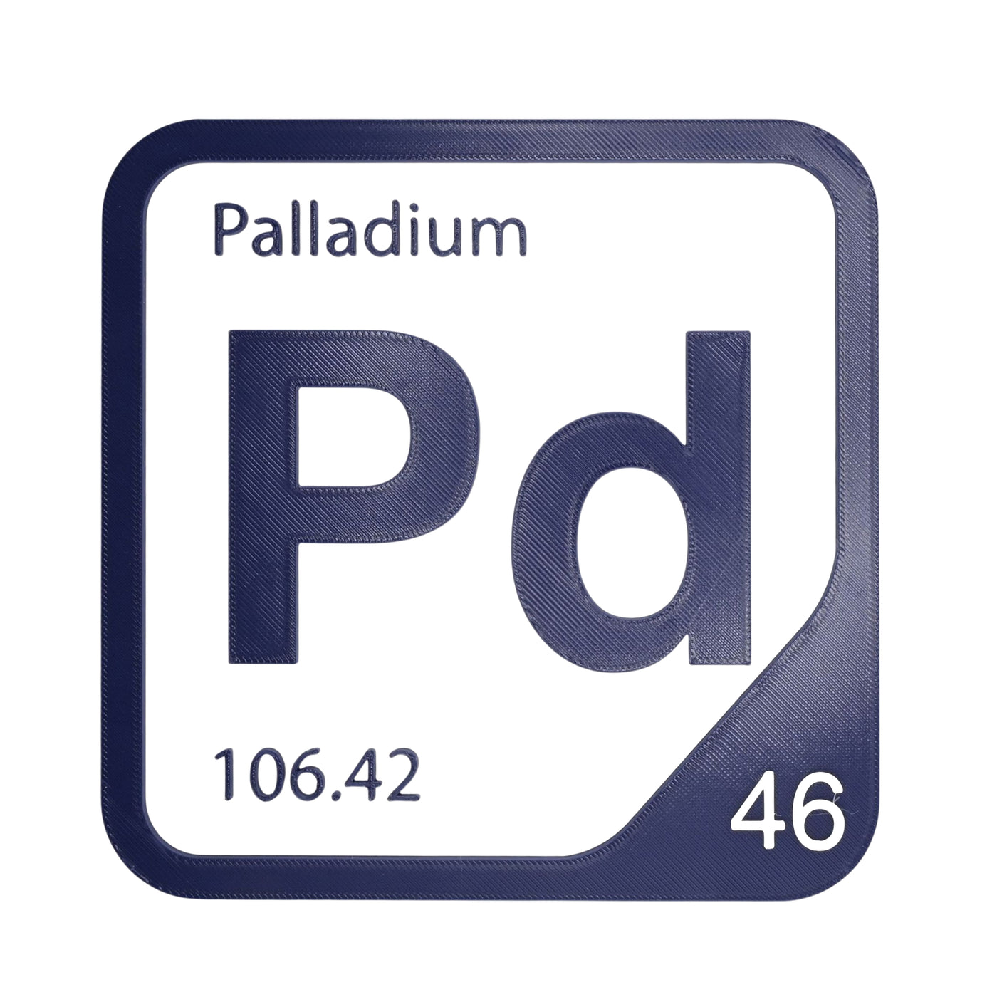 Palladium periodic table Elemental Tile in Navy Blue