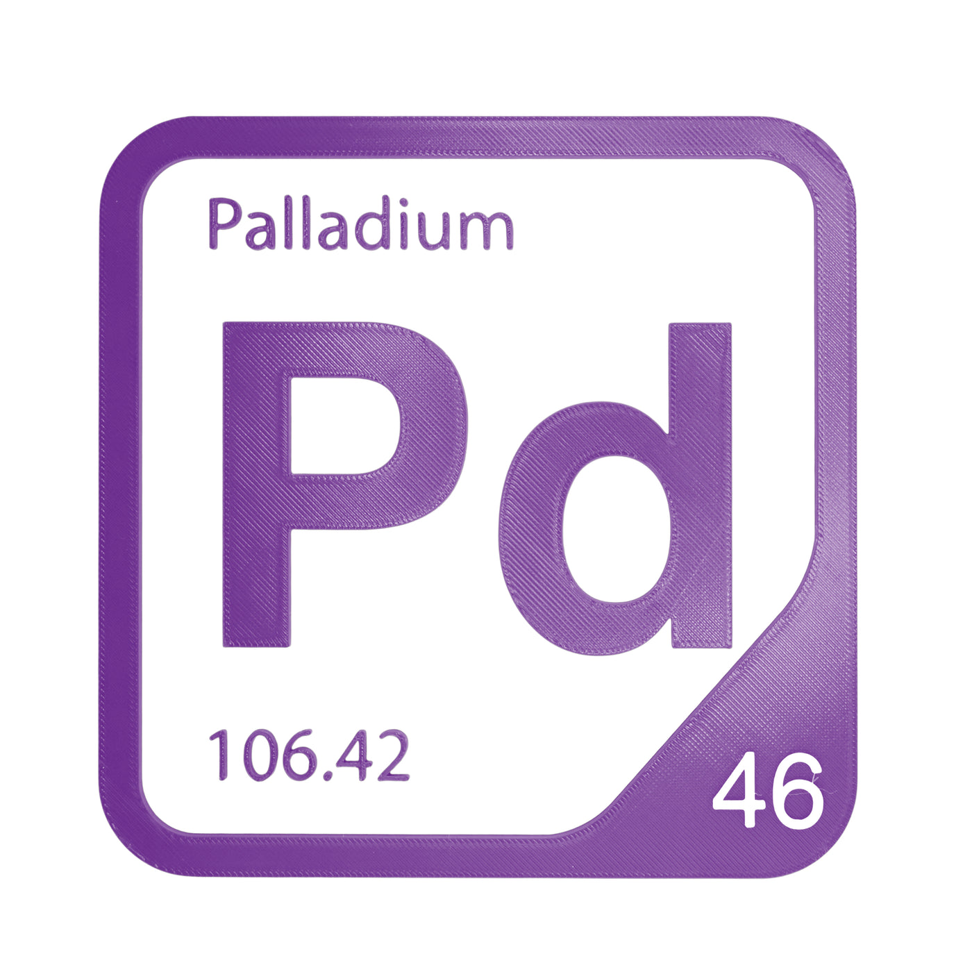 Palladium periodic table Elemental Tile in Purple