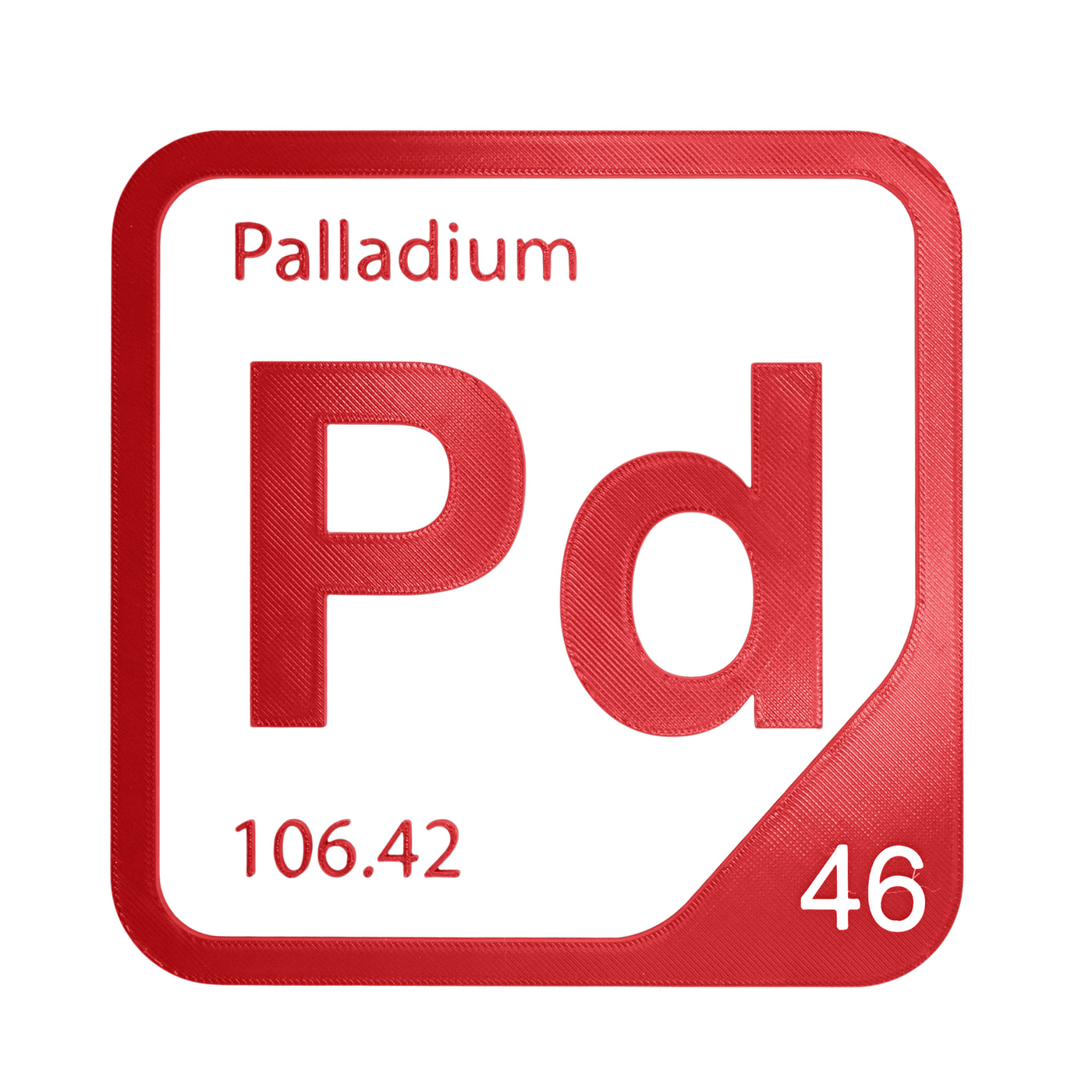 Palladium periodic table Elemental Tile in Red
