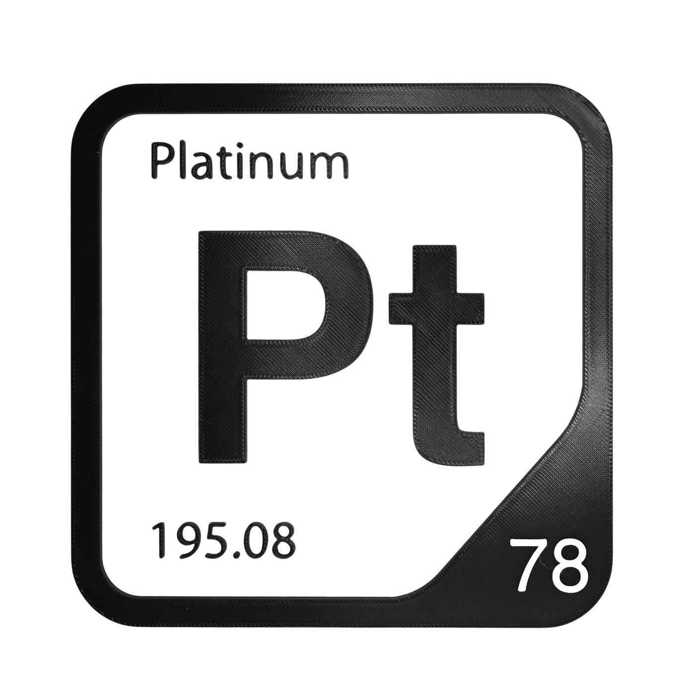Platinum periodic table Elemental Tile in Black