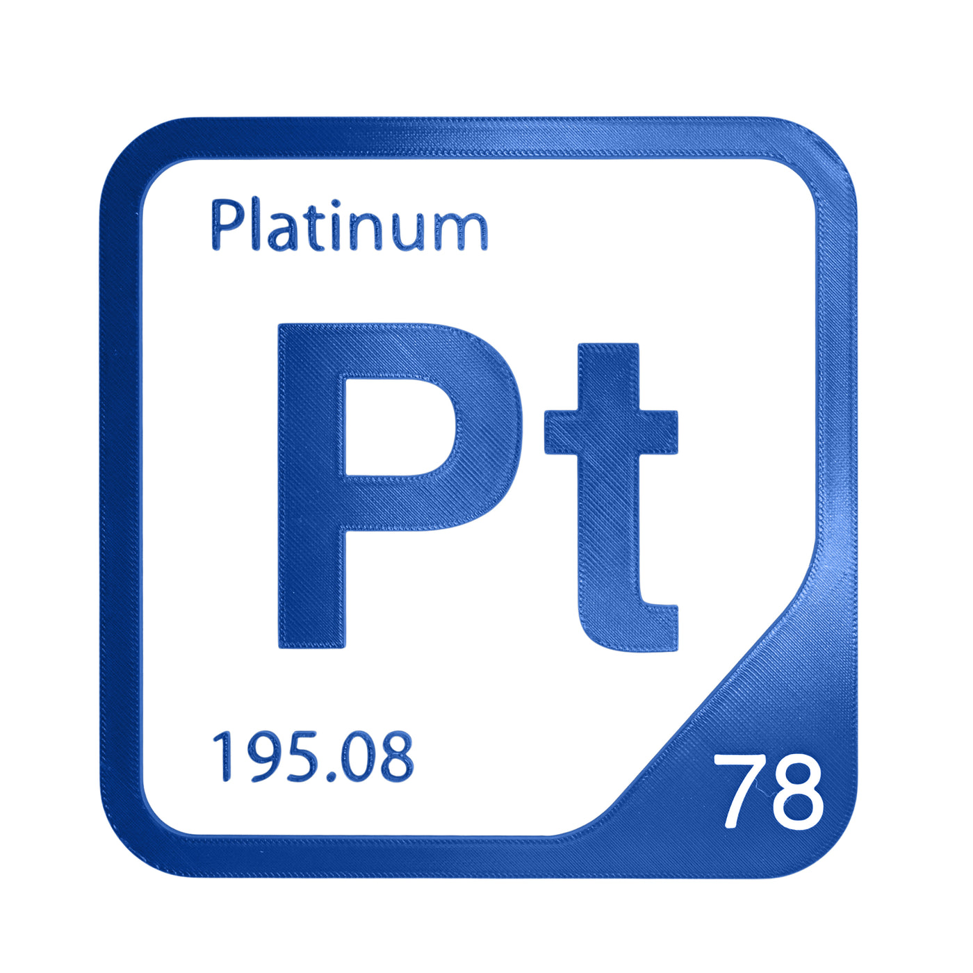 Platinum periodic table Elemental Tile in Blue
