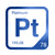 Platinum periodic table Elemental Tile in Blue