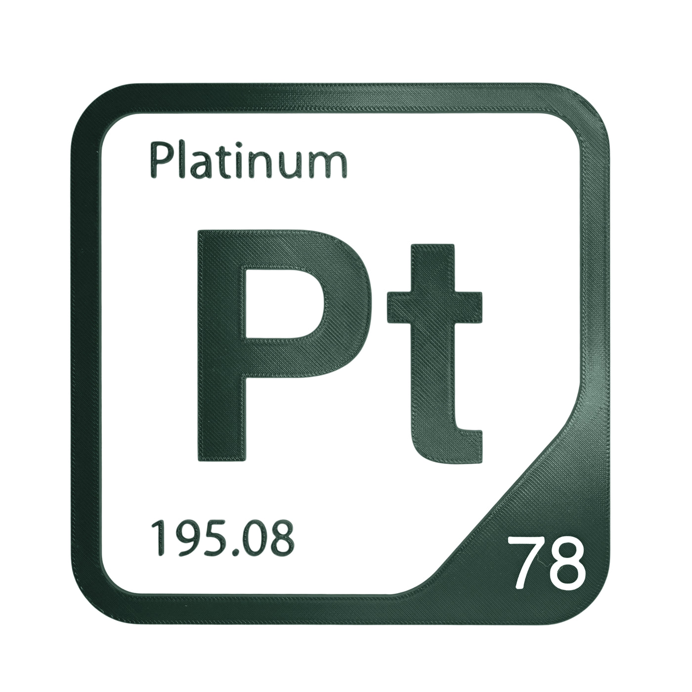Platinum periodic table Elemental Tile in Forest Green