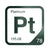 Platinum periodic table Elemental Tile in Forest Green