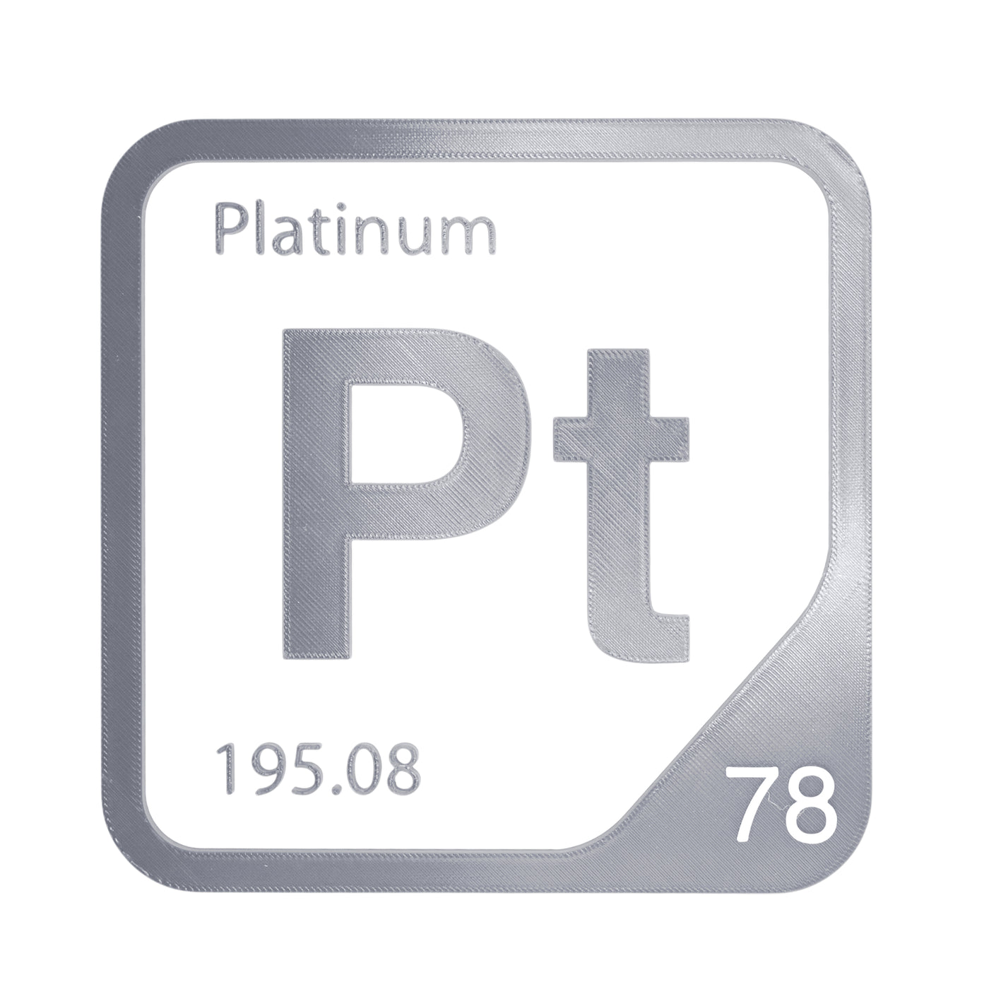 Platinum periodic table Elemental Tile in Gray