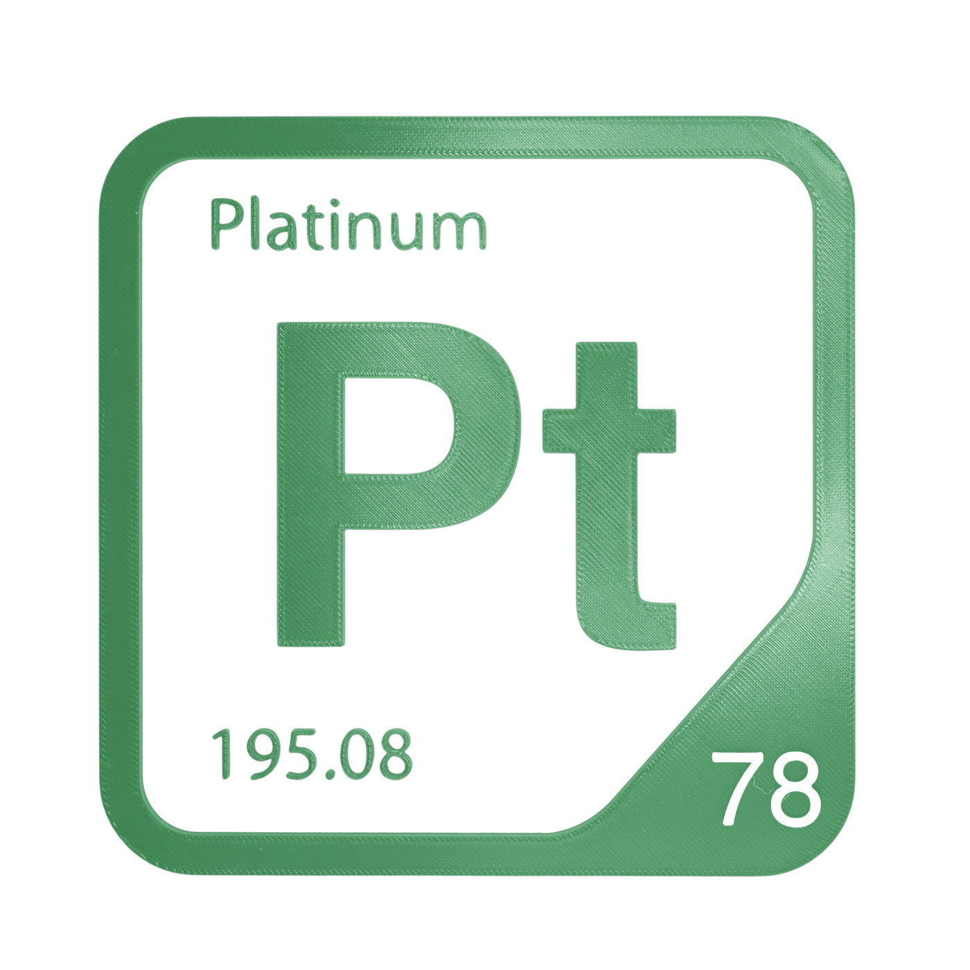 Platinum periodic table Elemental Tile in Green