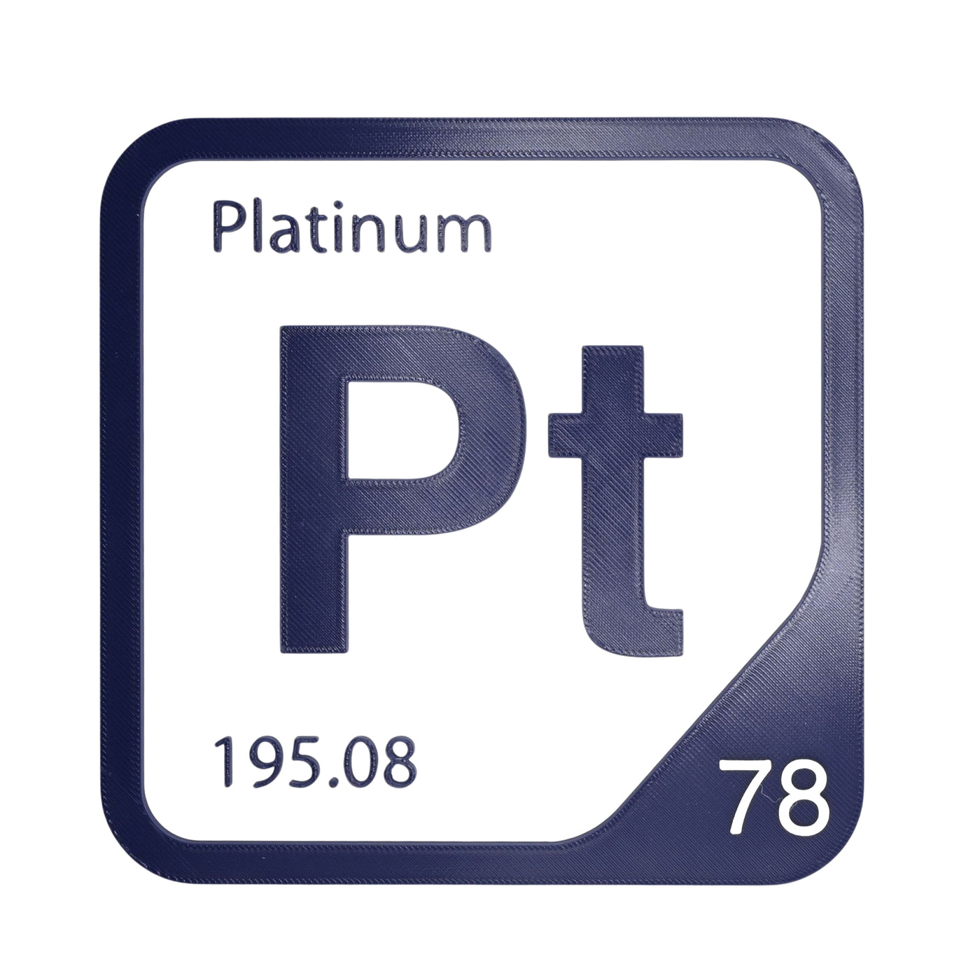 Platinum periodic table Elemental Tile in Navy Blue