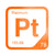 Platinum periodic table Elemental Tile in Orange