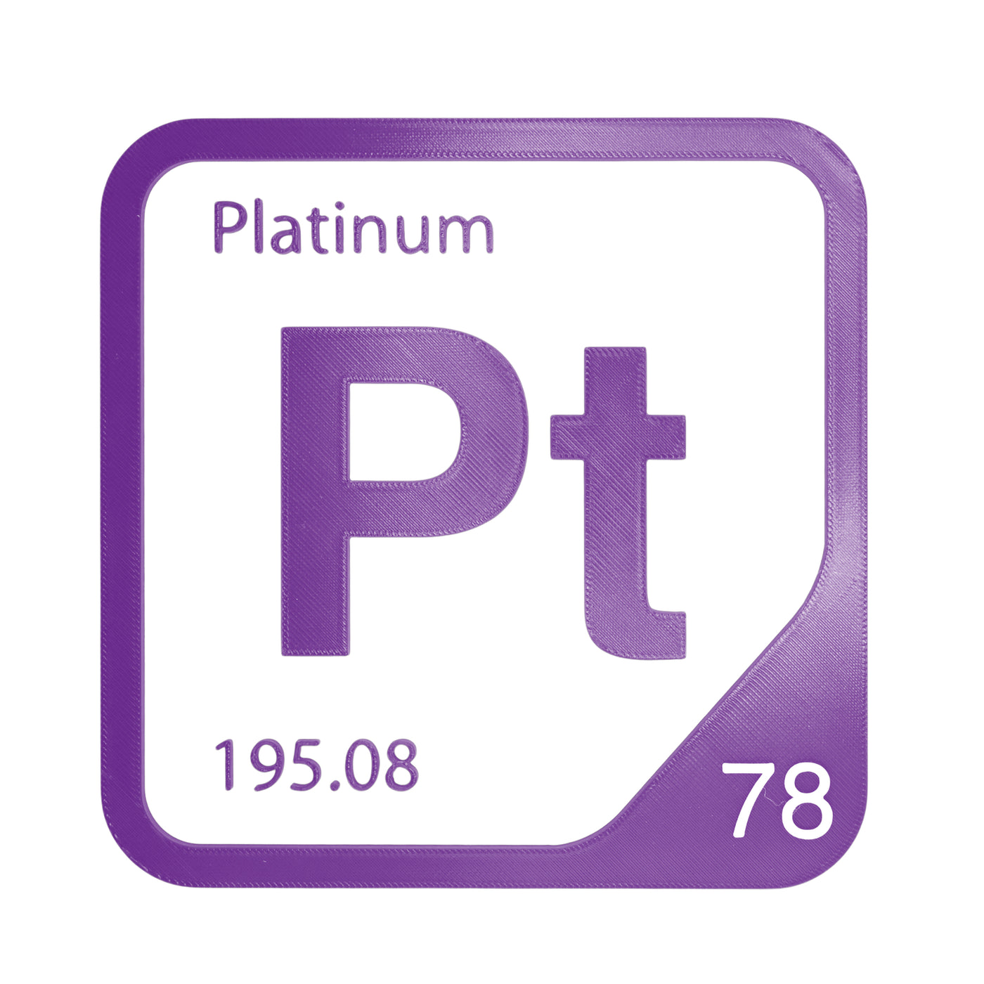 Platinum periodic table Elemental Tile in Purple
