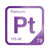Platinum periodic table Elemental Tile in Purple