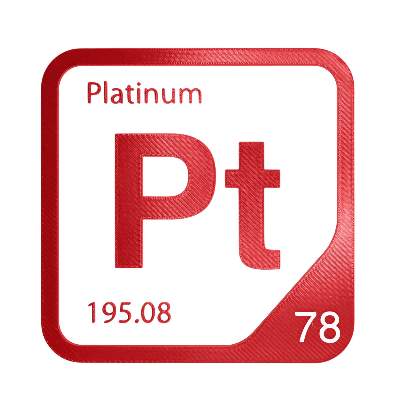Platinum periodic table Elemental Tile in Red