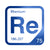 Rhenium periodic table Elemental Tile in Blue