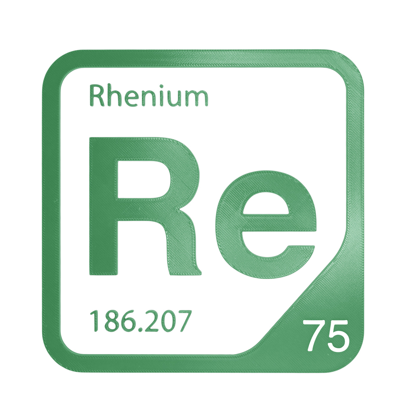 Rhenium periodic table Elemental Tile in Green