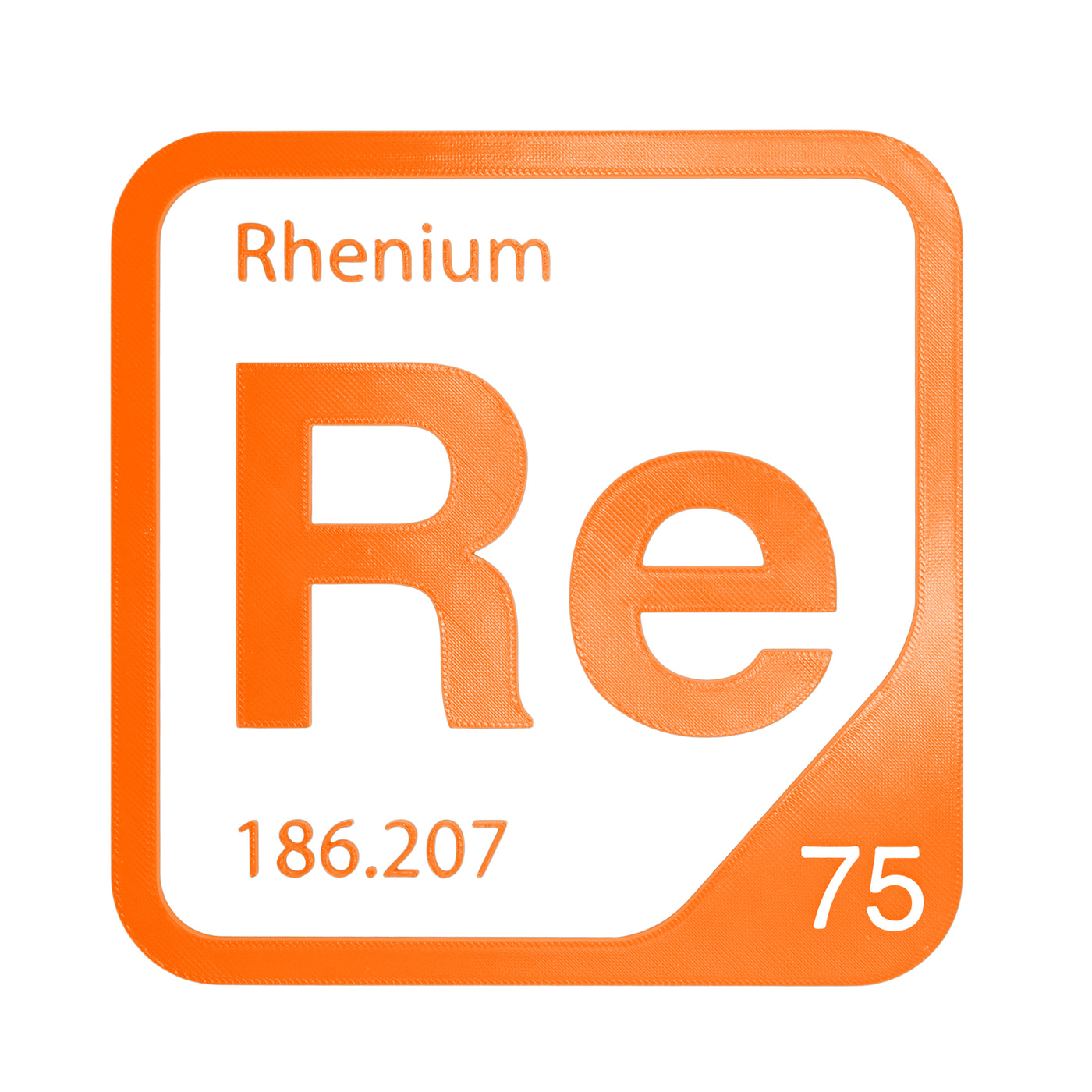 Rhenium periodic table Elemental Tile in Orange