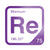 Rhenium periodic table Elemental Tile in Purple