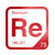 Rhenium periodic table Elemental Tile in Red