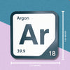 ARGON Periodic Table Tile – Educational Wall Art for Science Lovers, 5.6 x 5.6 Inches