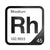 Rhodium periodic table Elemental Tile in Black