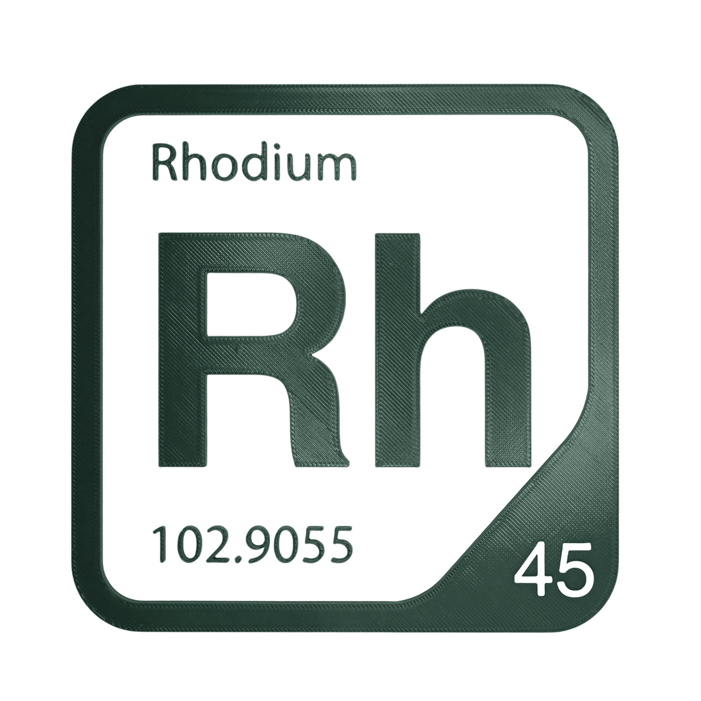 Rhodium periodic table Elemental Tile in Forest Green