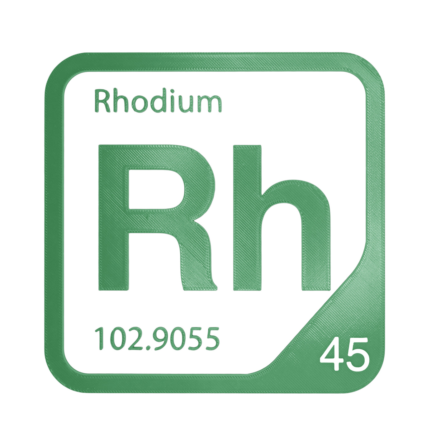 Rhodium periodic table Elemental Tile in Green