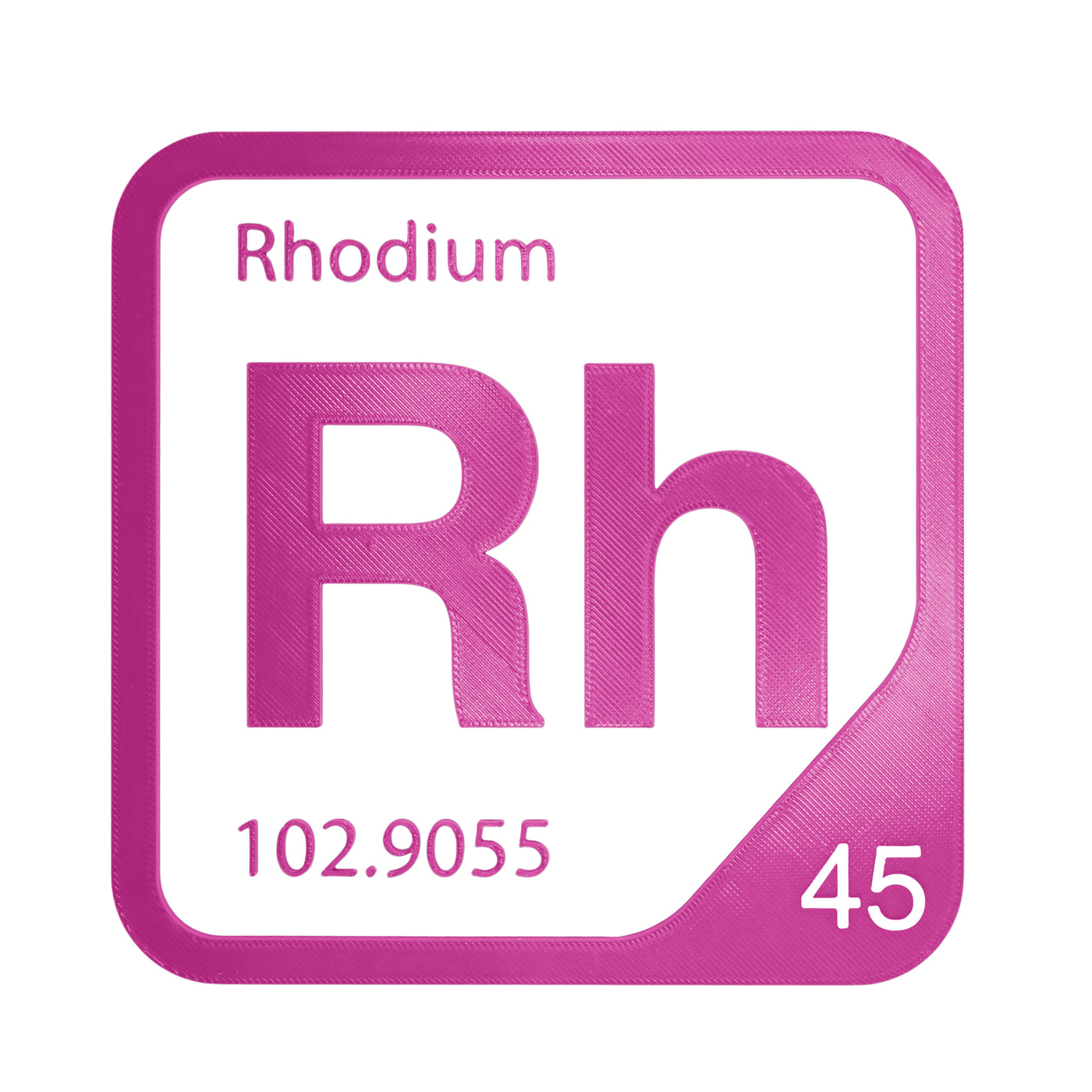 Rhodium periodic table Elemental Tile in Magenta