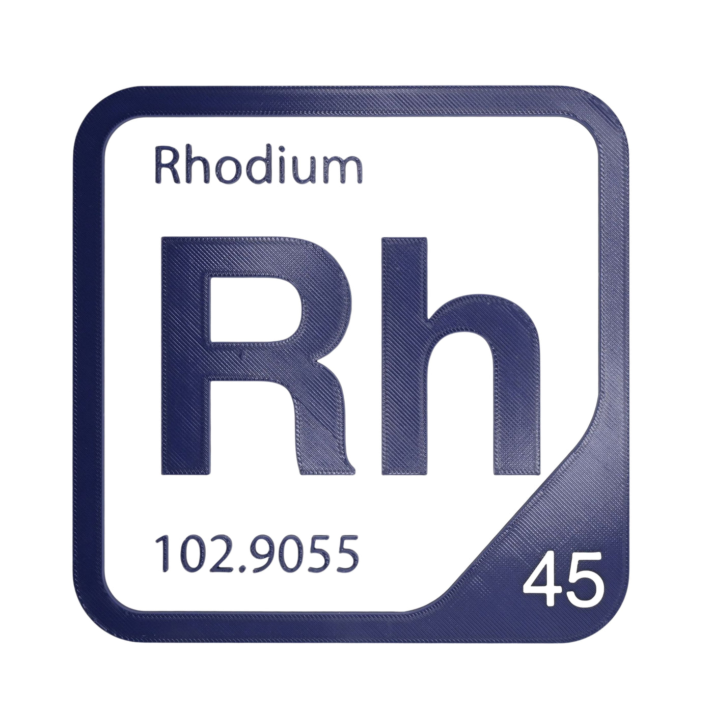 Rhodium periodic table Elemental Tile in Navy Blue