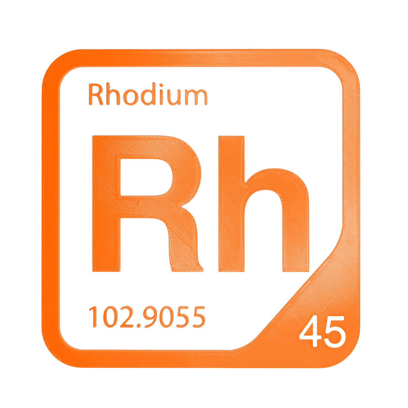 Rhodium periodic table Elemental Tile in Orange