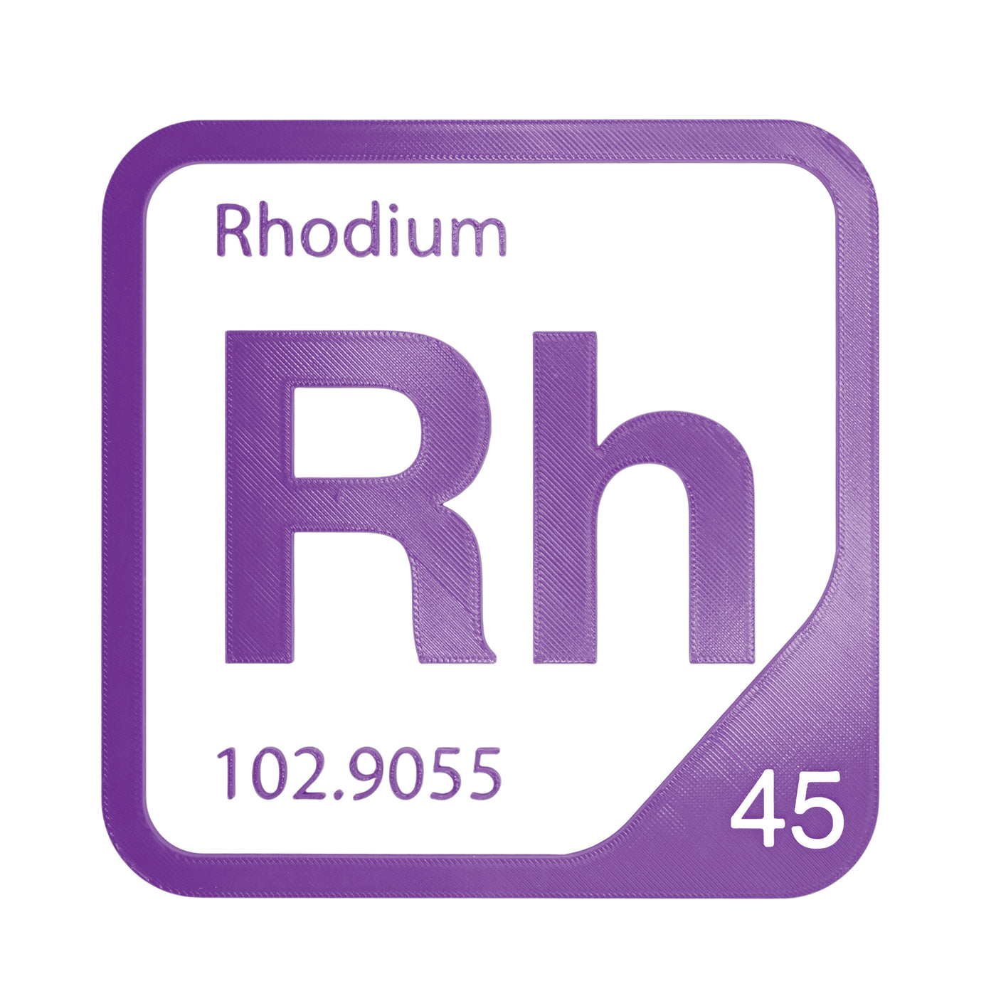 Rhodium periodic table Elemental Tile in Purple