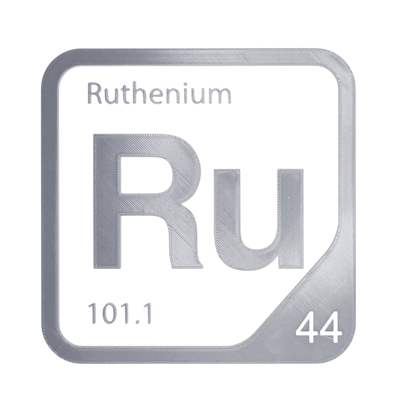 Ruthenium periodic table Elemental Tile in Gray
