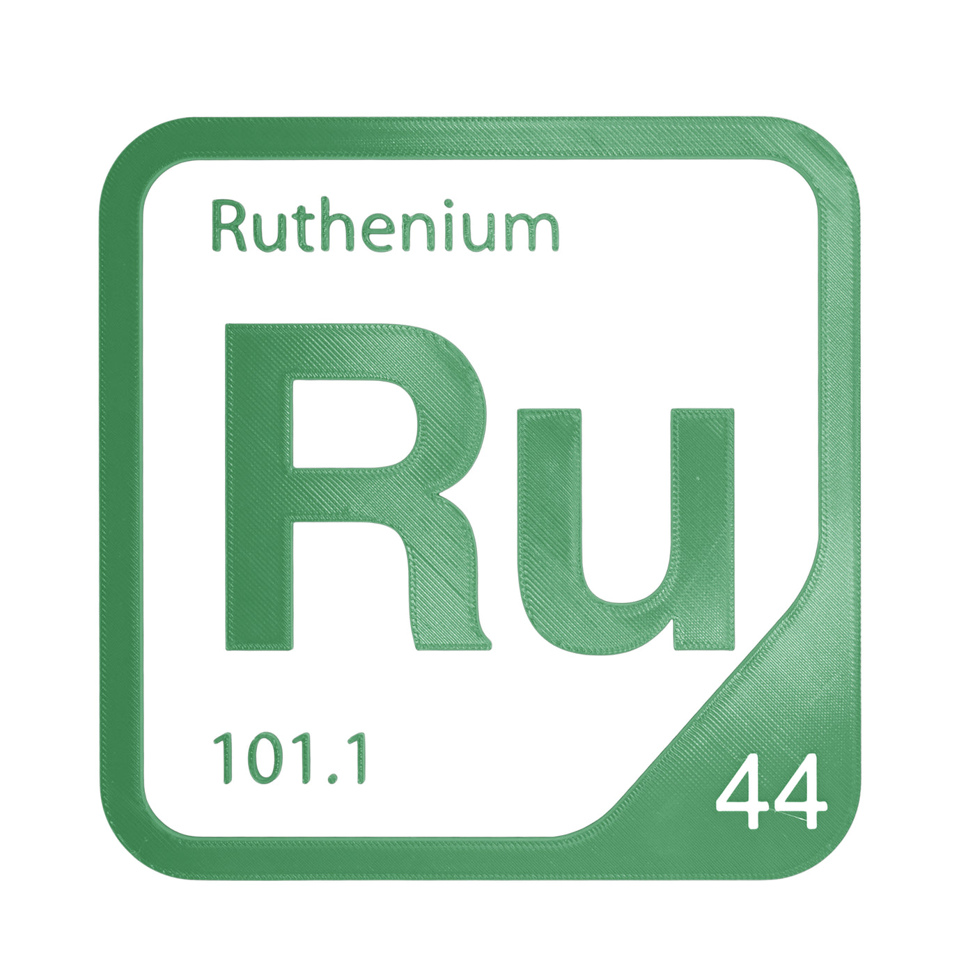 Ruthenium periodic table Elemental Tile in Green