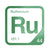 Ruthenium periodic table Elemental Tile in Green