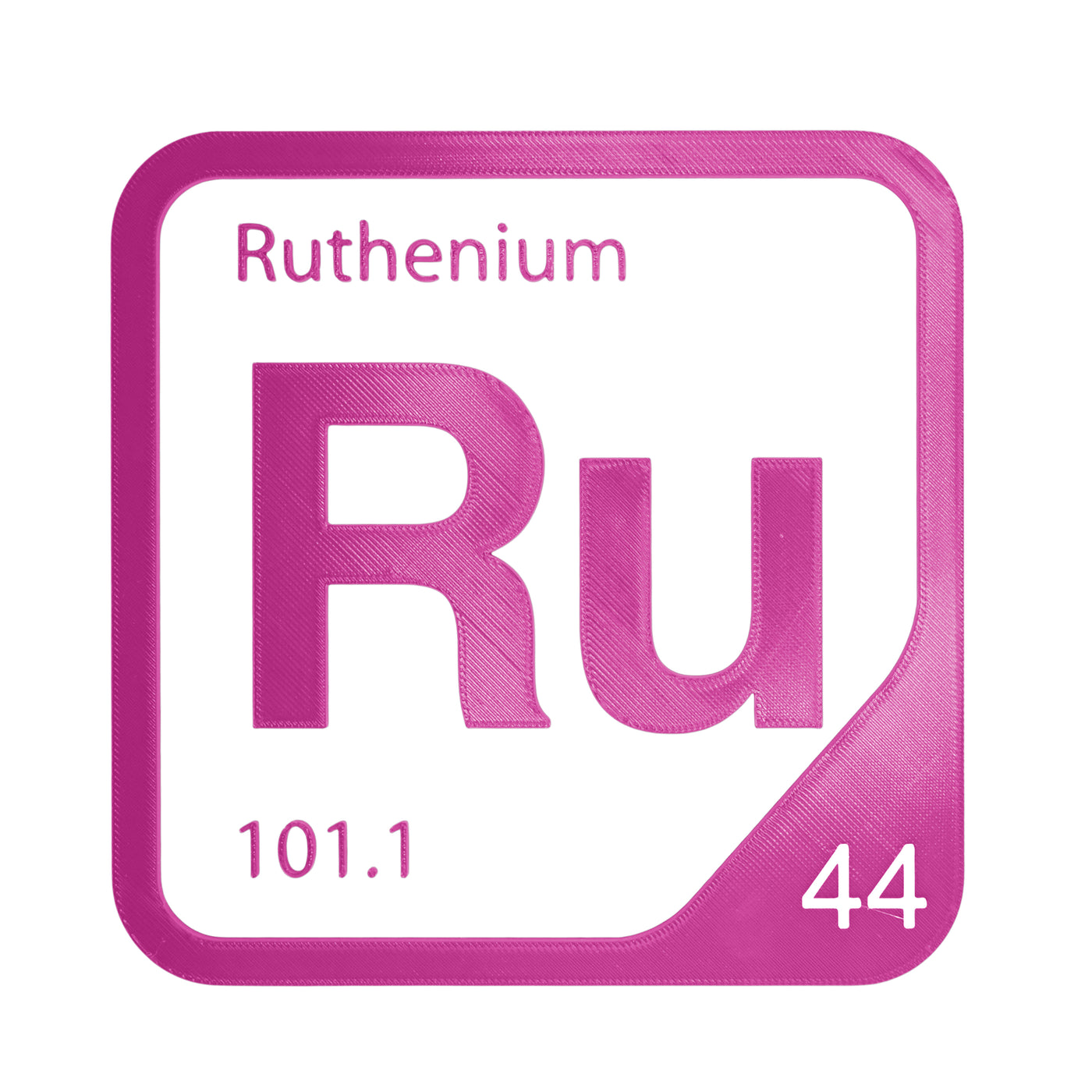 Ruthenium periodic table Elemental Tile in Magenta