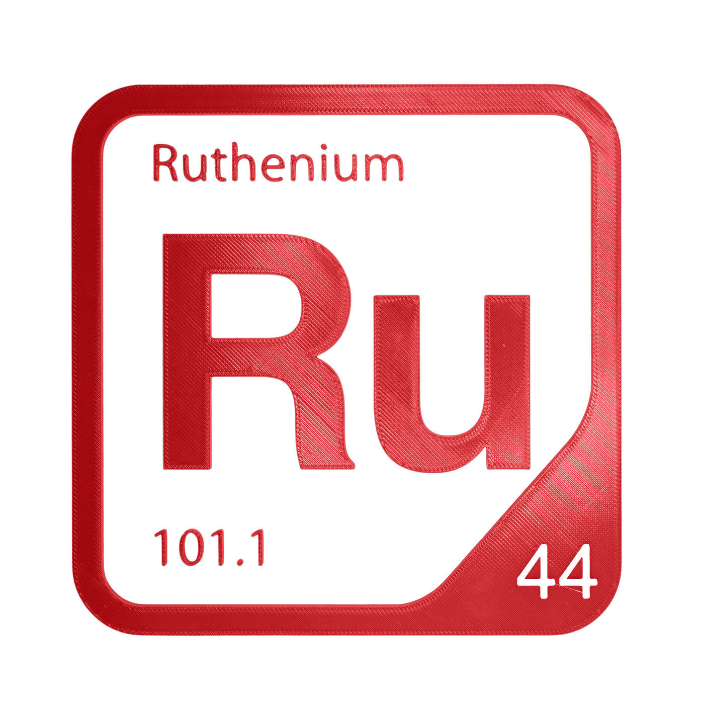 Ruthenium periodic table Elemental Tile in Red