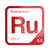 Ruthenium periodic table Elemental Tile in Red