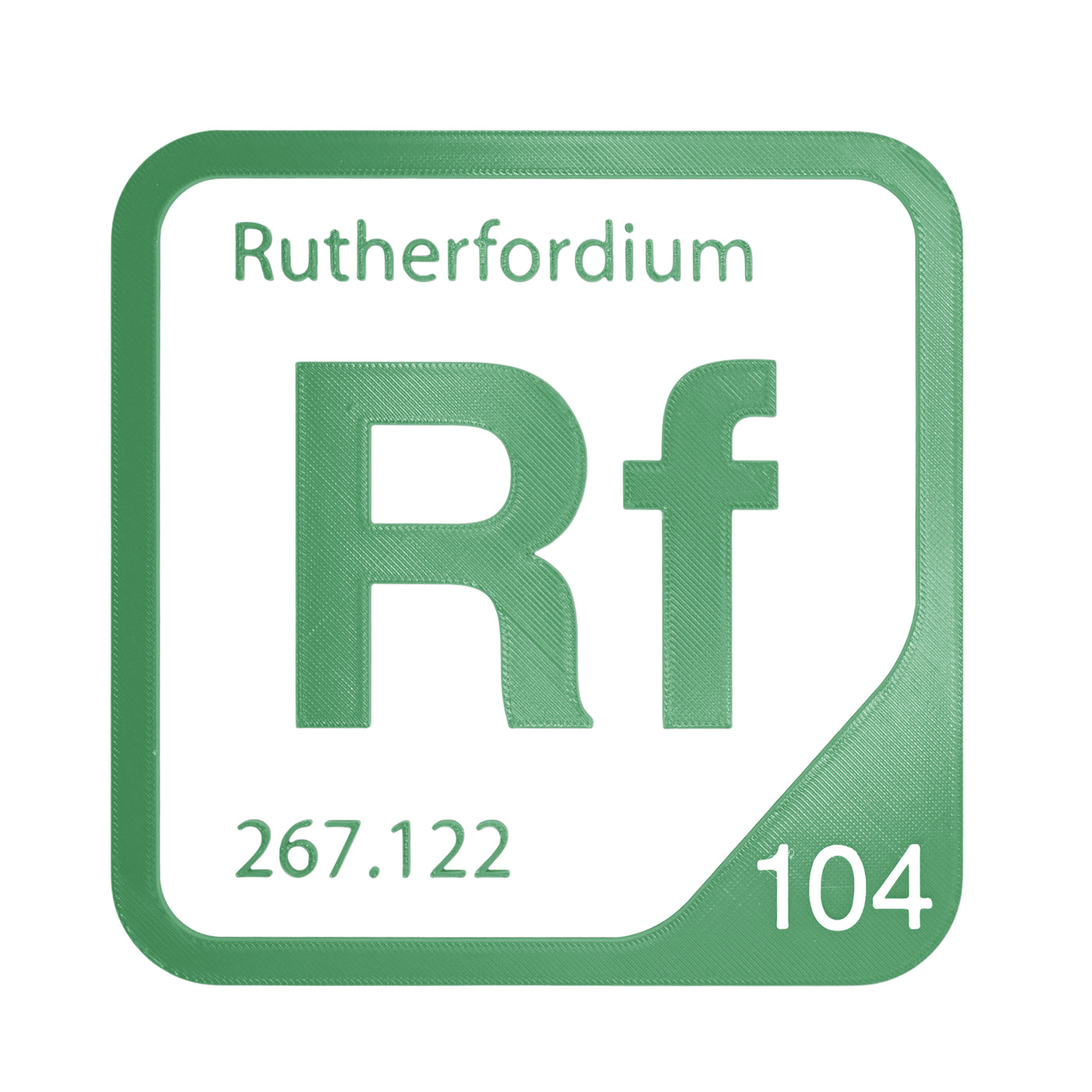 Rutherfordium periodic table Elemental Tile in Green