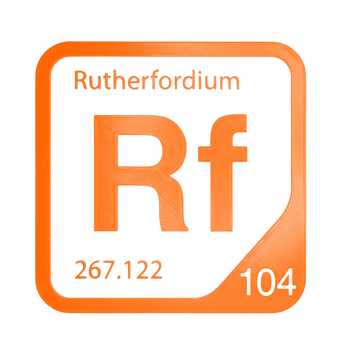Rutherfordium periodic table Elemental Tile in Orange
