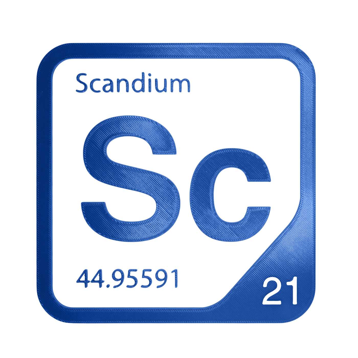 Scandium periodic table Elemental Tile in Blue