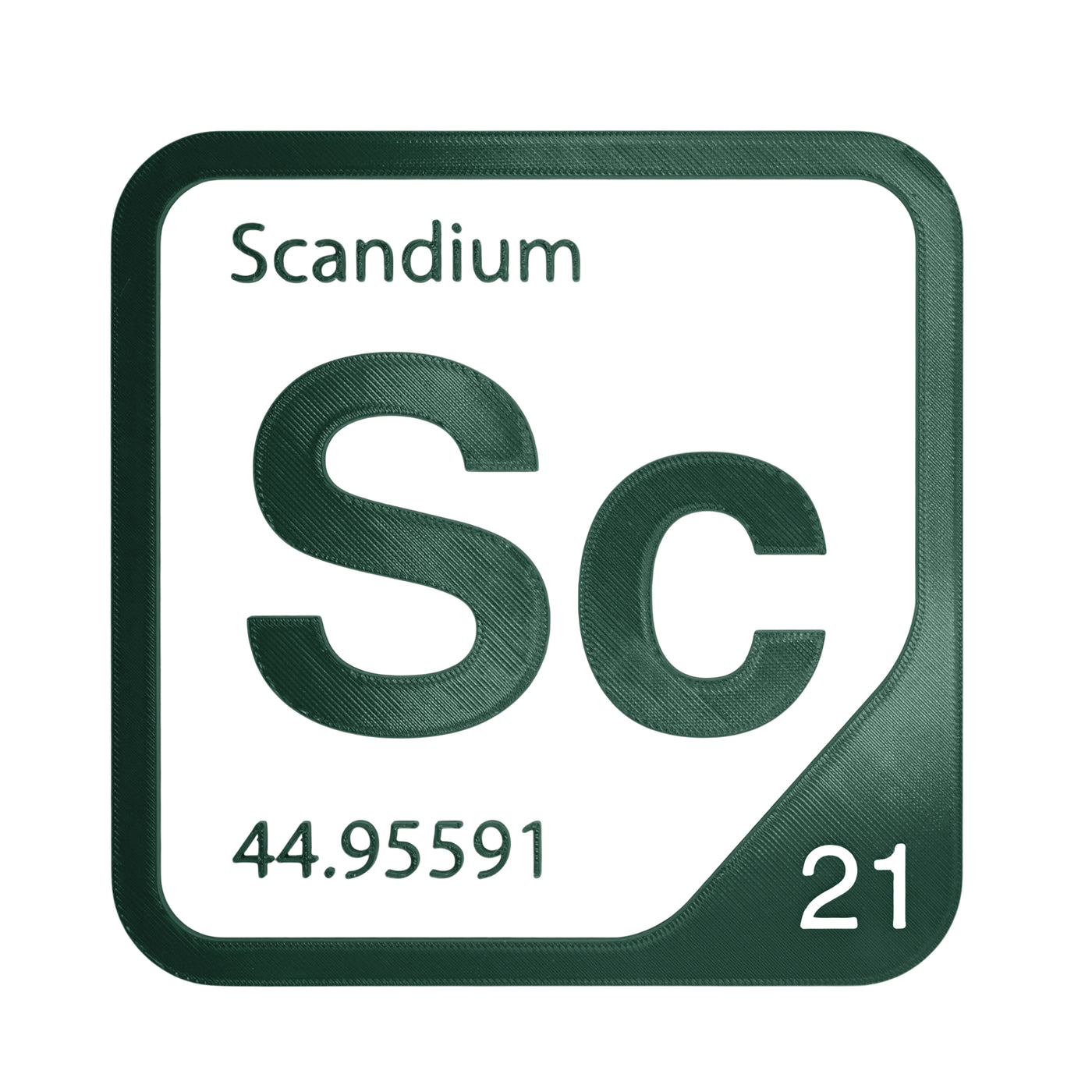 Scandium periodic table Elemental Tile in Forest Green